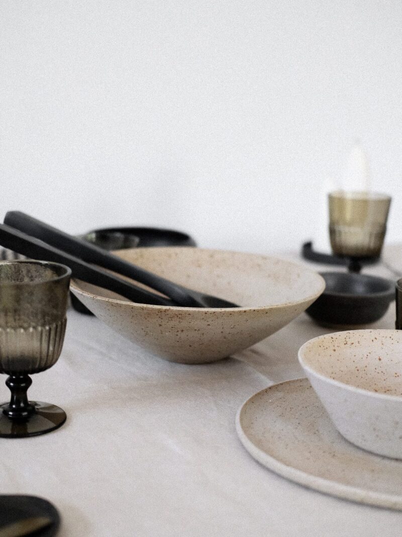Bowl 26 cm Earth ceramic stoneware with speckles | POEMI