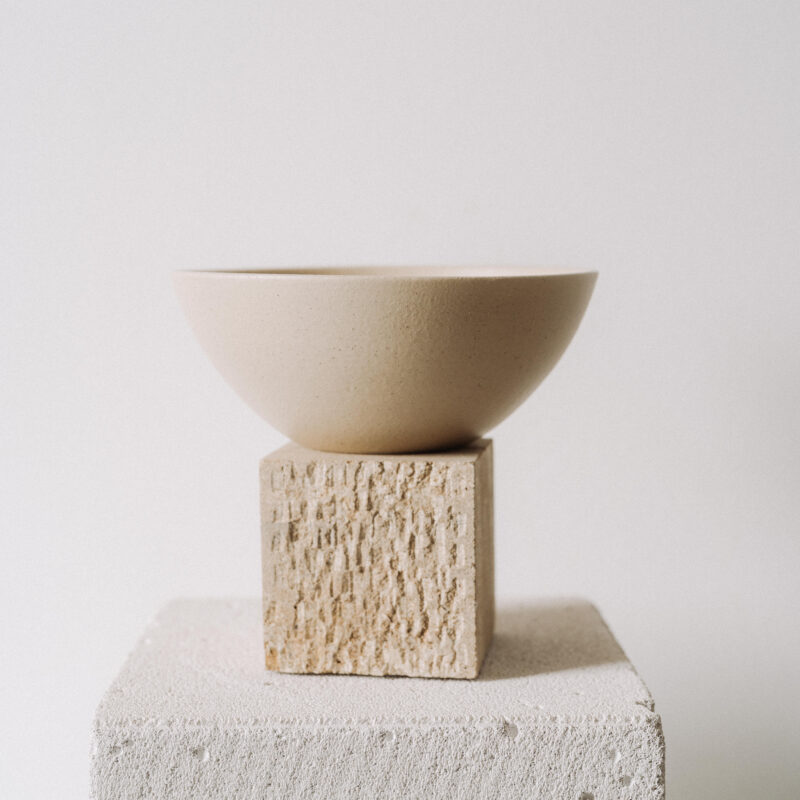 Bol 25 cm Terra Vanilla din gresie ceramica bej | POEMI