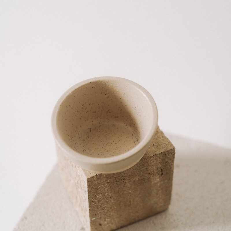 Recipient sare din gresie ceramica bej | POEMI