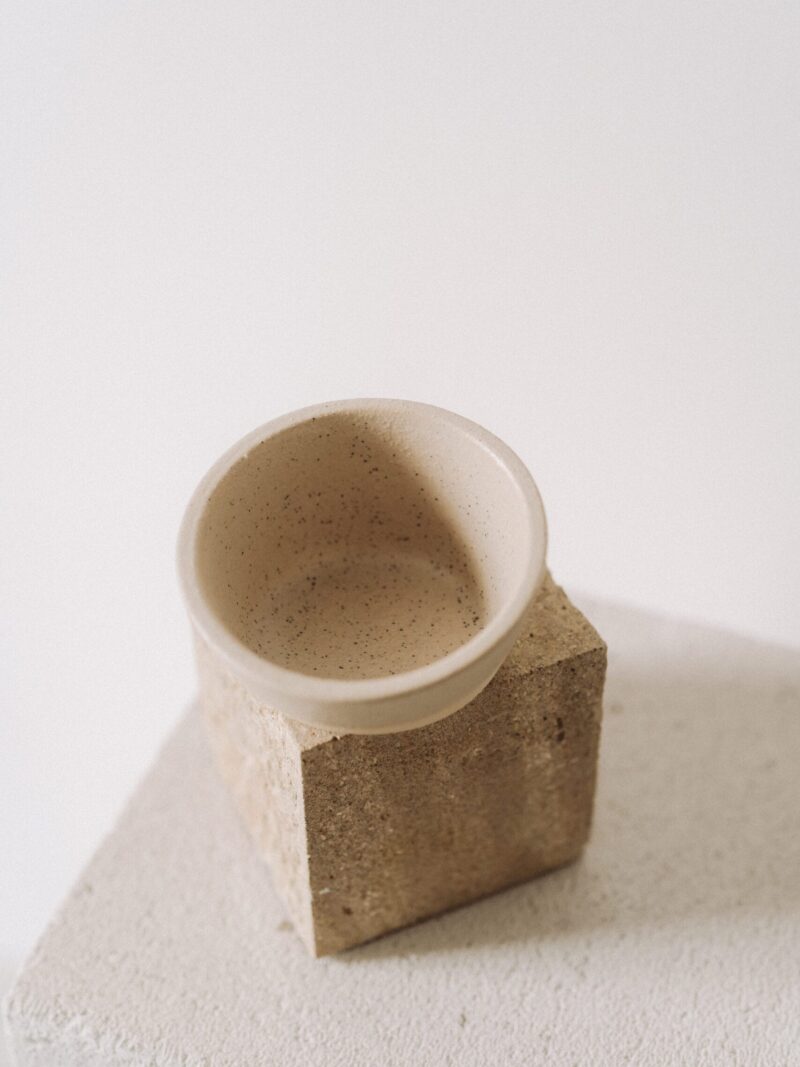 Recipient sare din gresie ceramica bej | POEMI