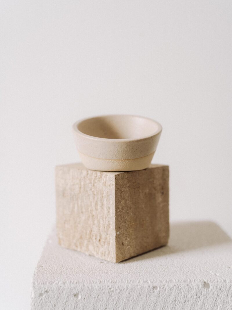 Recipient sare din gresie ceramica bej | POEMI