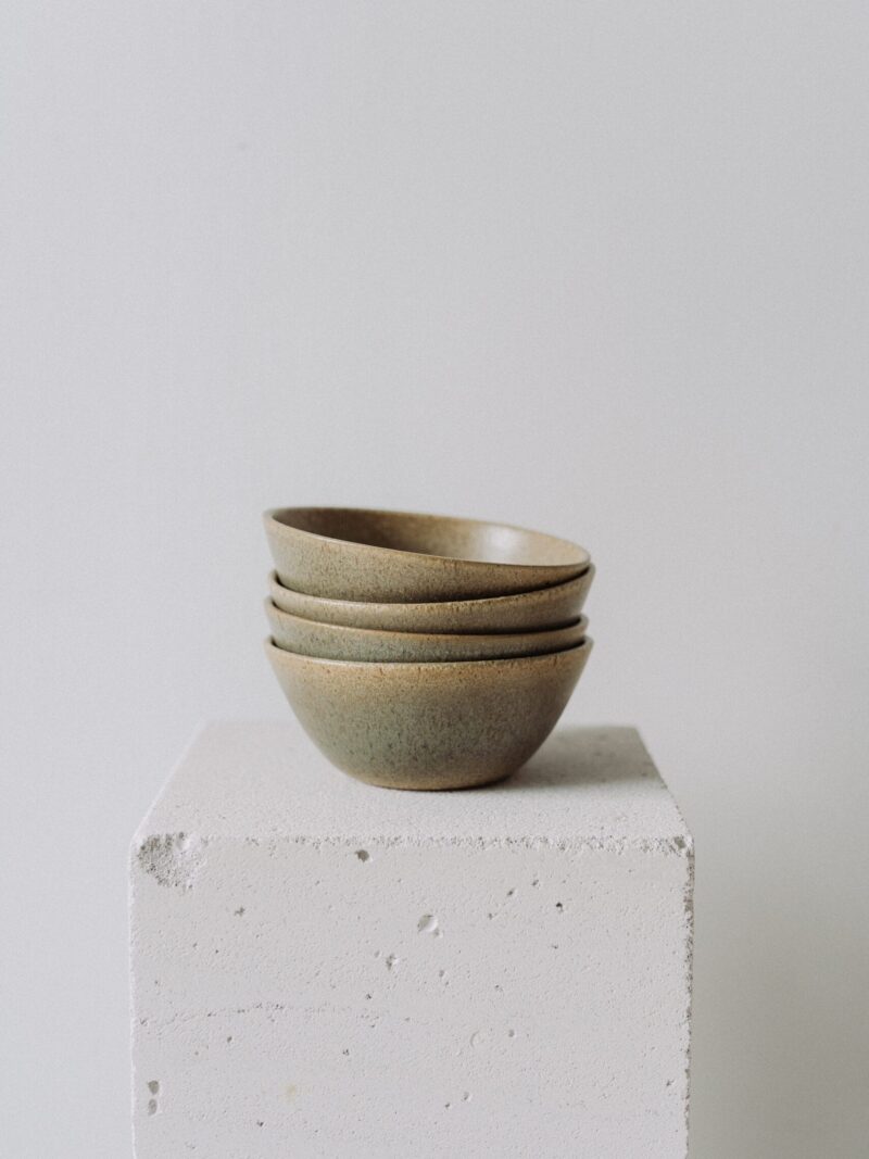 Bol 16 cm Matera din gresie ceramica bej cu picatele | POEMI