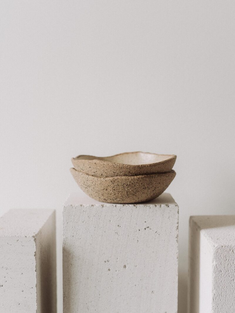 Bol terrazzo 19 cm Aarde din gresie ceramica bej de tip terrazzo | POEMI