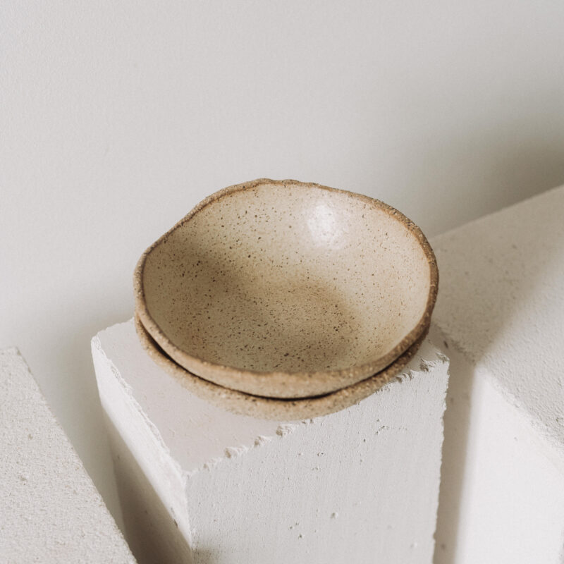 Bol terrazzo 19 cm Aarde din gresie ceramica bej de tip terrazzo | POEMI