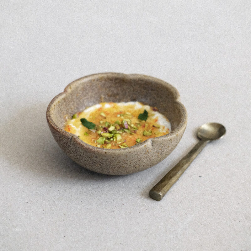 2024_0728_16382800 Bol floare 12 cm Aarde din gresie ceramica bej | POEMI