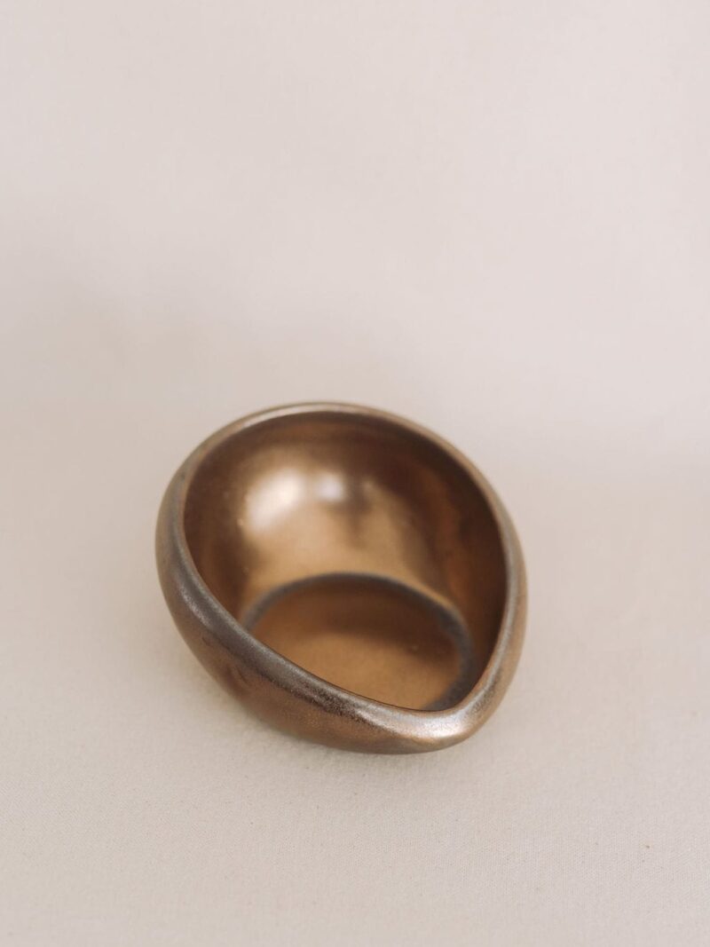 Bol oval Auriu din ceramica handmade | POEMI