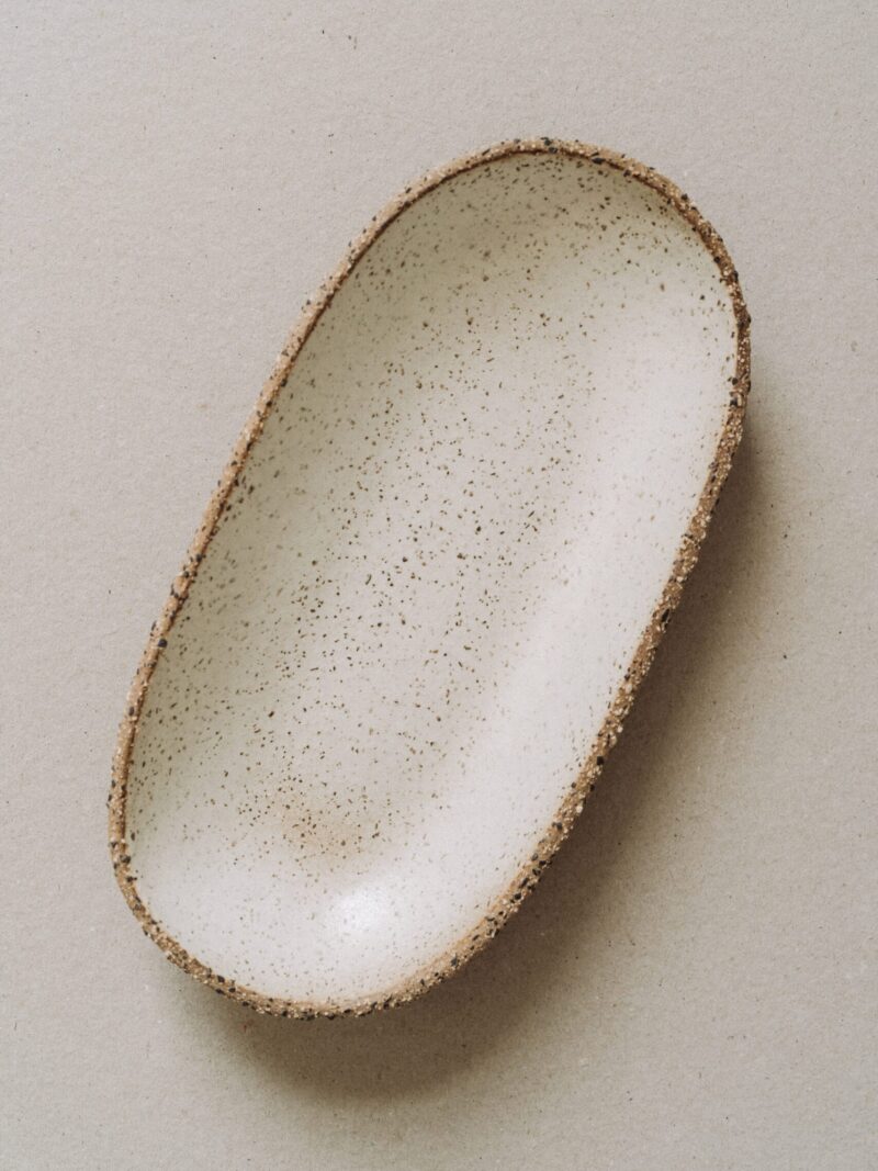 Platou oval Wa din gresie ceramica de tip terrazzo | POEMI