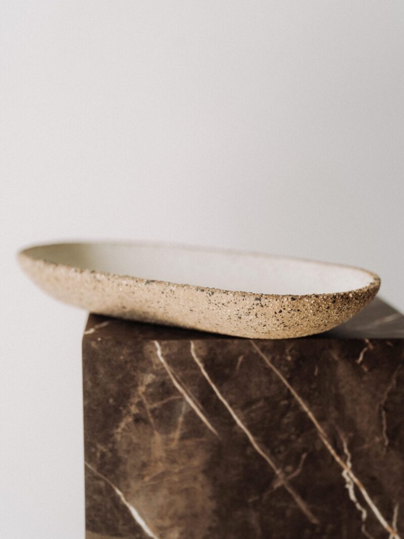 Platou oval Wa din gresie ceramica de tip terrazzo | POEMI