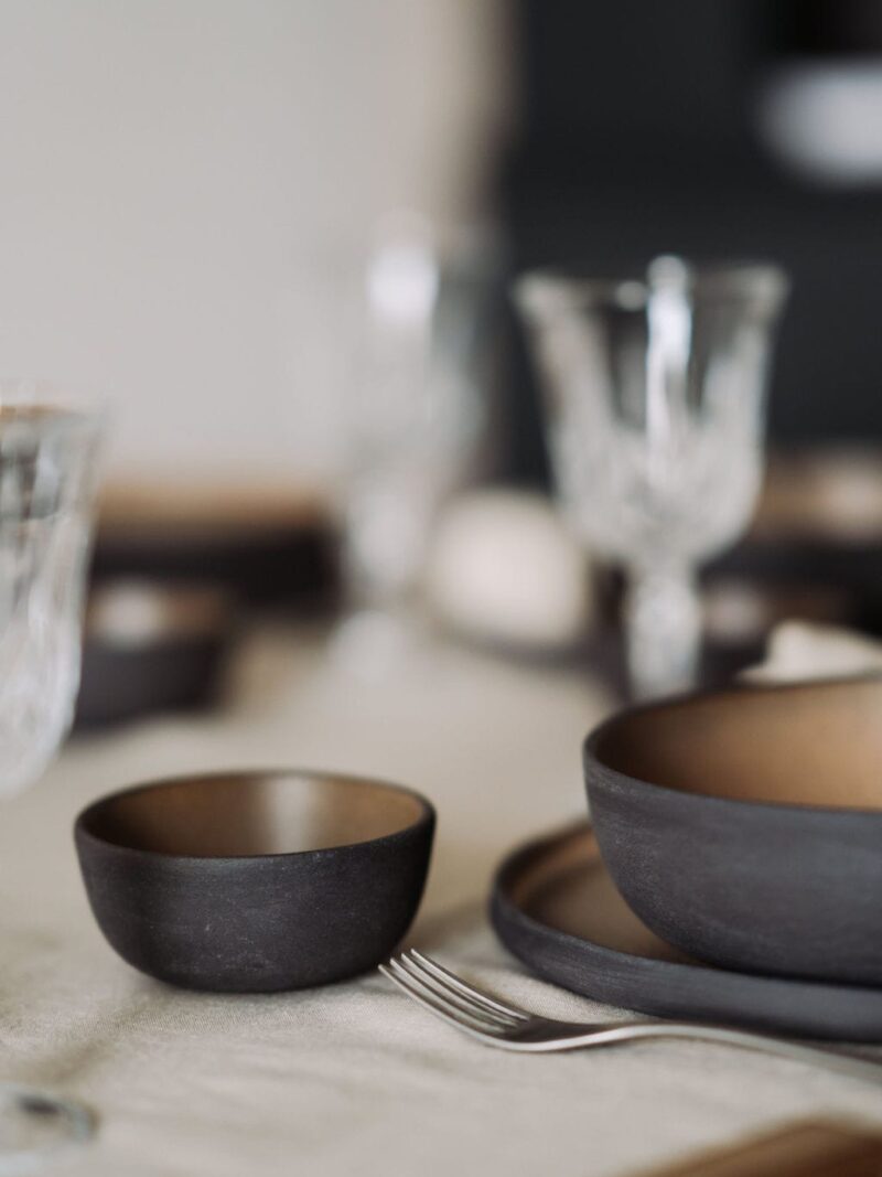 Bol 10 cm Fika din gresie ceramica neagra | POEMI