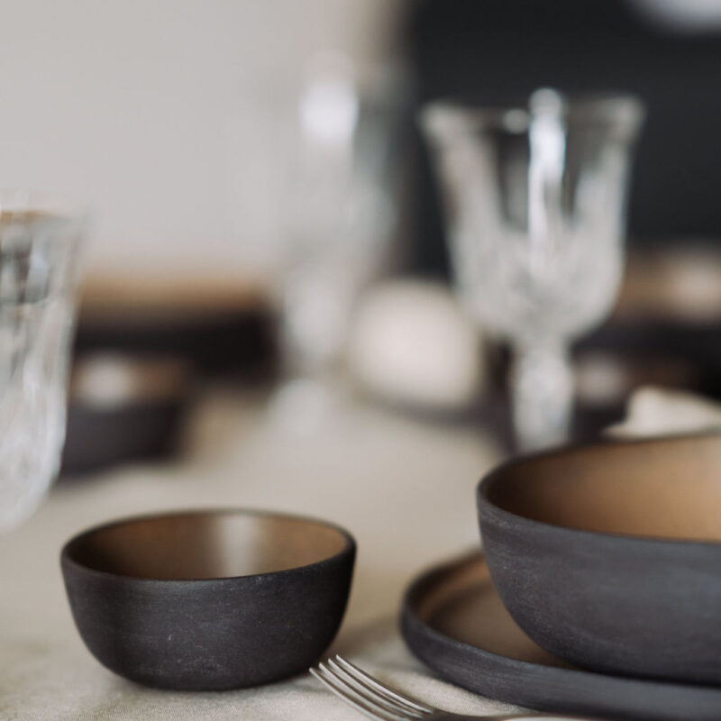 Bol 10 cm Fika din gresie ceramica neagra | POEMI