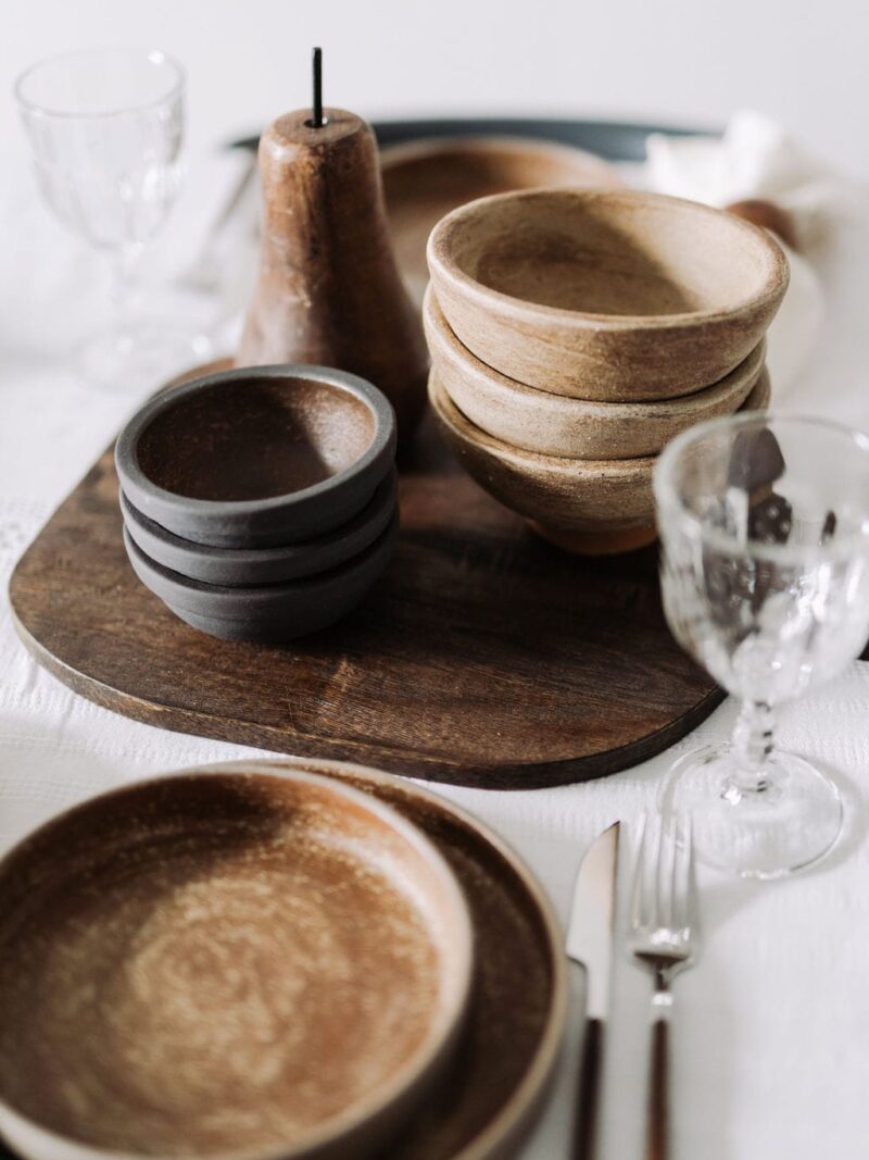 16 cm diameter bowl in terracotta ceramic stoneware | POEMI