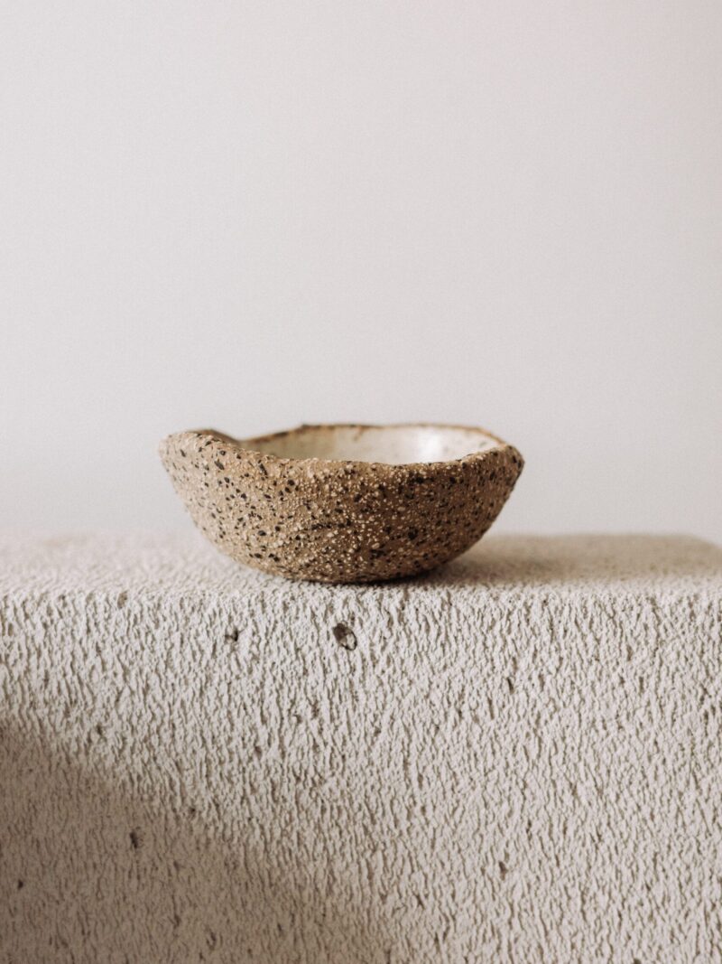 Bol 11 cm Umbria din gresie ceramica bej cu continut de samota | POEMI