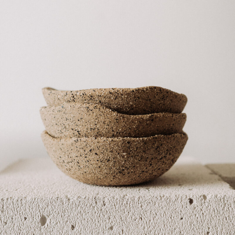 Bol 16 cm Umbria din gresie ceramica bej cu continut de samota | POEMI