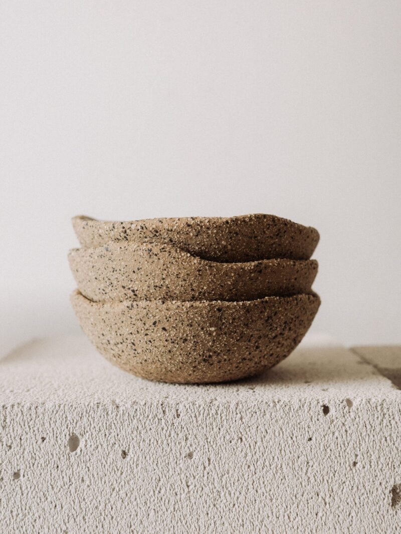 Bol 16 cm Umbria din gresie ceramica bej cu continut de samota | POEMI