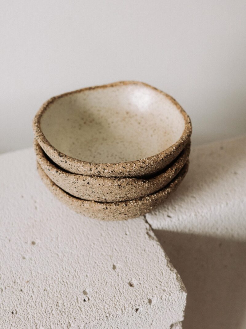 Bol 16 cm Umbria din gresie ceramica bej cu continut de samota | POEMI