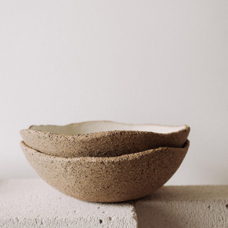 Bol 26 cm Umbria din gresie ceramica bej | POEMI