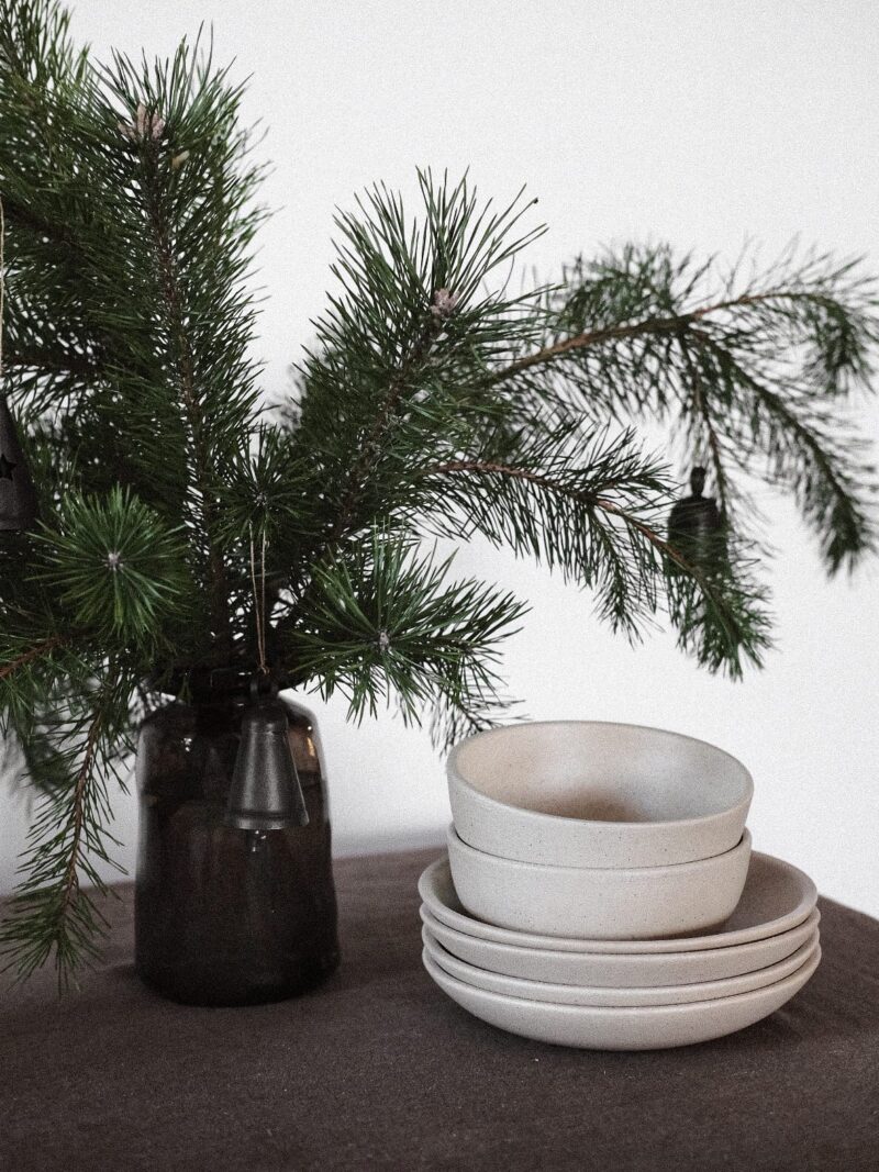 Semibol 22 cm Terra Vanilla din gresie ceramica bej | POEMI