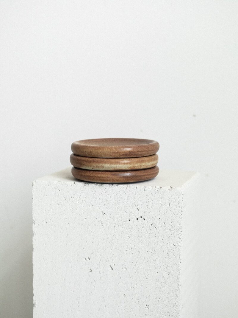 Farfurie 12 cm Brown din ceramica handmade | POEMI