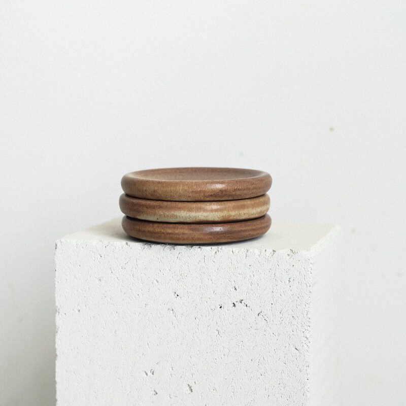 Farfurie 12 cm Brown din ceramica handmade | POEMI