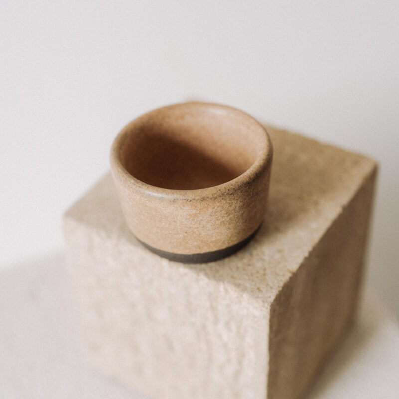 Ceasca 50 ml Fika din gresie ceramica neagra | POEMI