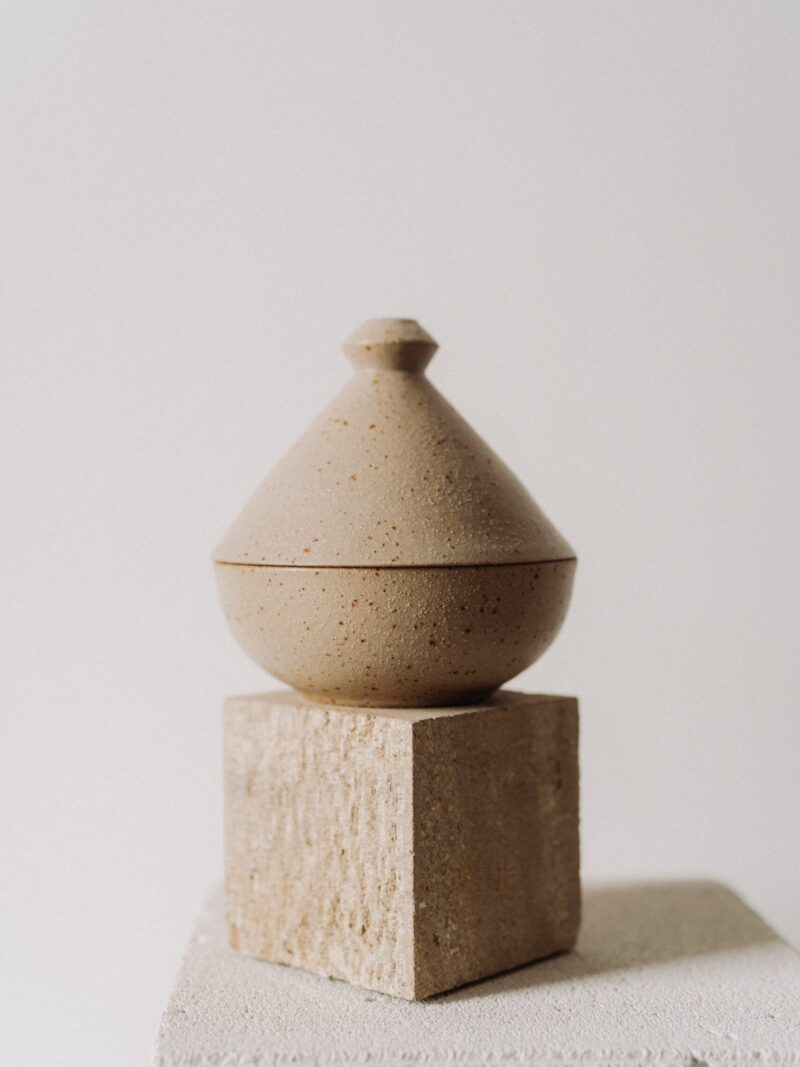 Suport palo santo Japandi din gresie ceramica cu picatele | POEMI