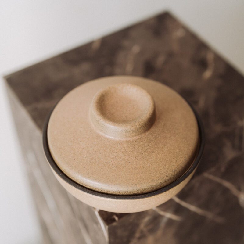 Bol cu capac Aarde din gresie ceramica neagra | POEMI