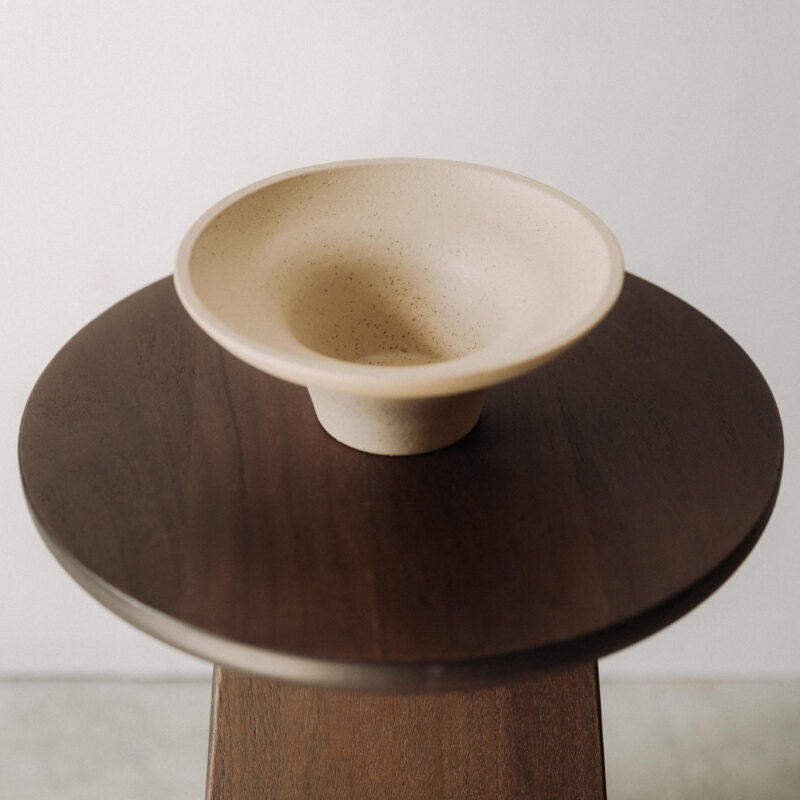 Bol tulipa Aarde din gresie ceramica bej | POEMI